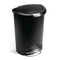 Black Plastic Semi-Round Trash Can with Foot Pedal and Slow Close Lid